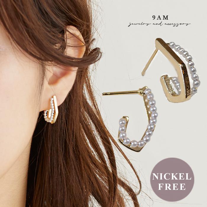 ピアス パール ハート レディース 大人可愛い レディース シンプル 金属アレルギー対応 シルバー ゴールド アクセサリー ニッケルフリー 両耳用 ギフト 小粒 :nwo2207-p400:9am jewelryaccessory 通販 ハート型 スタッドピアス ゴールド シンプル 合金 レディース 個性的