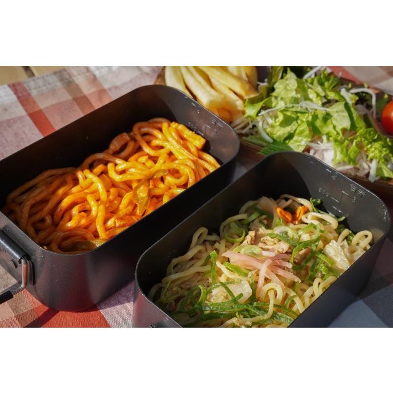 【NINEHILLS 焦げ付きにくいブラックメスティン 】クッカー  飯盒 米炊き 炊飯 フッ素加工 目盛付き バリ取り不要 シーズニング不要 アウトドア  ランチボックス |  | 02