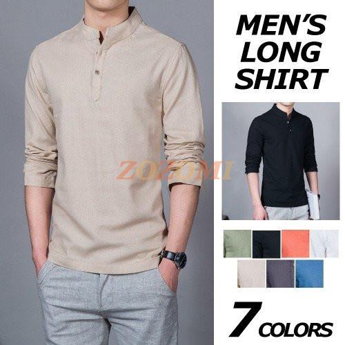 ロンt メンズ 麻シャツ リネン カットソー プルオーバーシャツ おしゃれ 無地 柄 トップス インナー 19smt16xyzs Zozomi 通販 Yahoo ショッピング