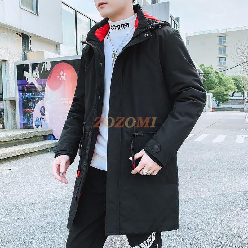 ダウンジャケット メンズ 軽量 ダウンコート ロング丈 冬物 冬服 アウター 黒 おしゃれ 細身 フード付き 防寒 激安 彼氏 男性 ロングコート 無地 Zozomi 通販 Yahoo ショッピング