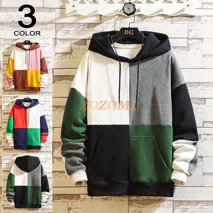 パーカー メンズ おしゃれ 長袖パーカー 薄手 綿パーカー スウェット プルオーバーパーカー 切り替え 配いろ 大きいサイズ 新作 Hxl Zozomi 通販 Yahoo ショッピング