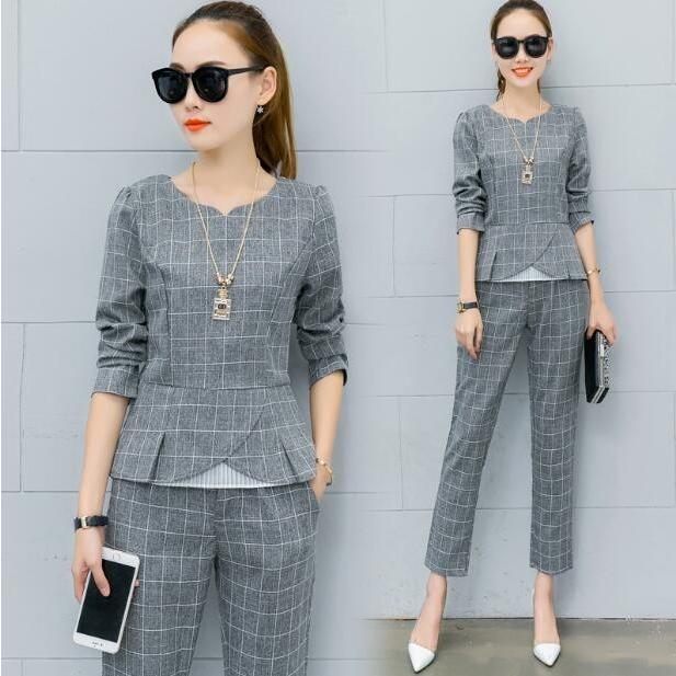 レディース セットアップ パンツスーツ 長袖 チェック柄 ２点セットカジュアル 通勤 二次会 披露宴20代 30代 40代 Lx1073 Zozomi 通販 Yahoo ショッピング