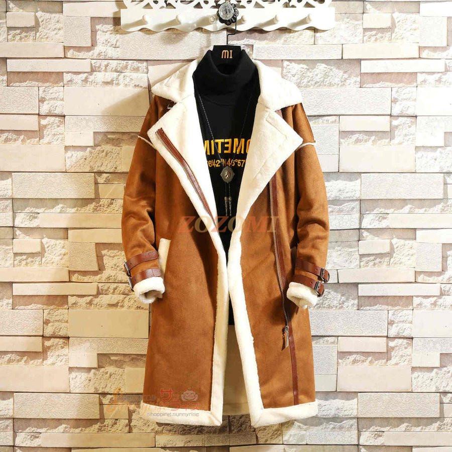 ファッションの ライダース コート メンズ ムートンコート チェスターコート 冬物 あたたか ロングコート 裏起毛 裏ボア 厚手 チェスターコート ライダース コート メンズ ムートンコート 厚 コート アウター Headshotsbar Com