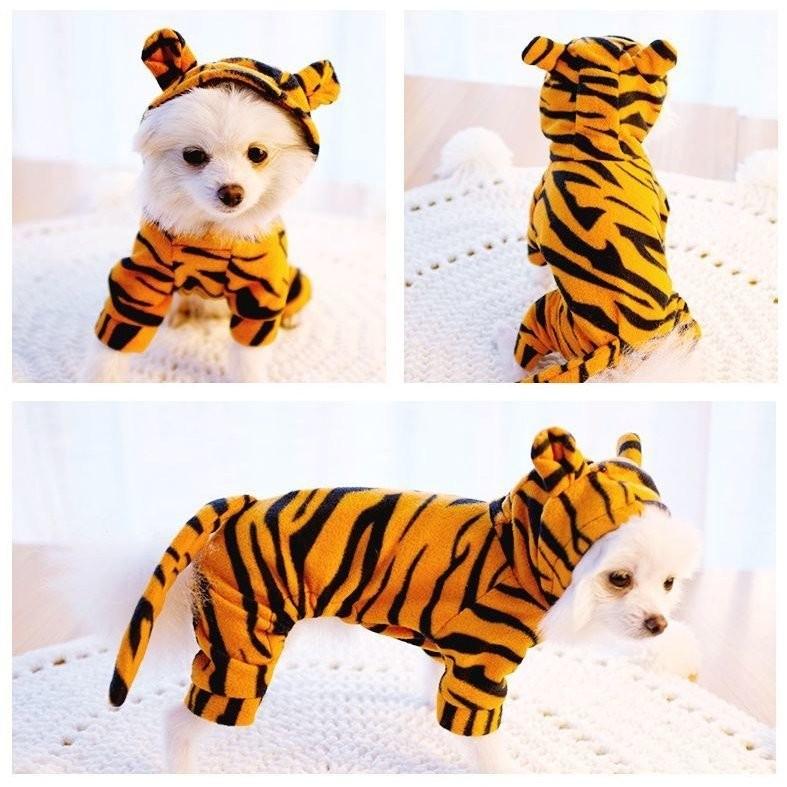 ペット用 犬用 洋服 つなぎ コスチューム トラ 虎 なりきり コスプレ ハロウィン フード付き 半袖 耳付きフード シッポ イベント スナップボタン Pet Zozomi 通販 Yahoo ショッピング