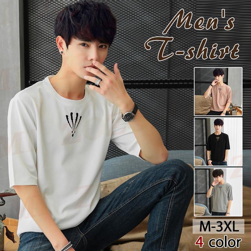 Tシャツ メンズ 5分袖 配色切替え 五分丈 カットソー トップス メンズファッション スリムtシャツ 春 夏 Ssk Zozomi 通販 Yahoo ショッピング