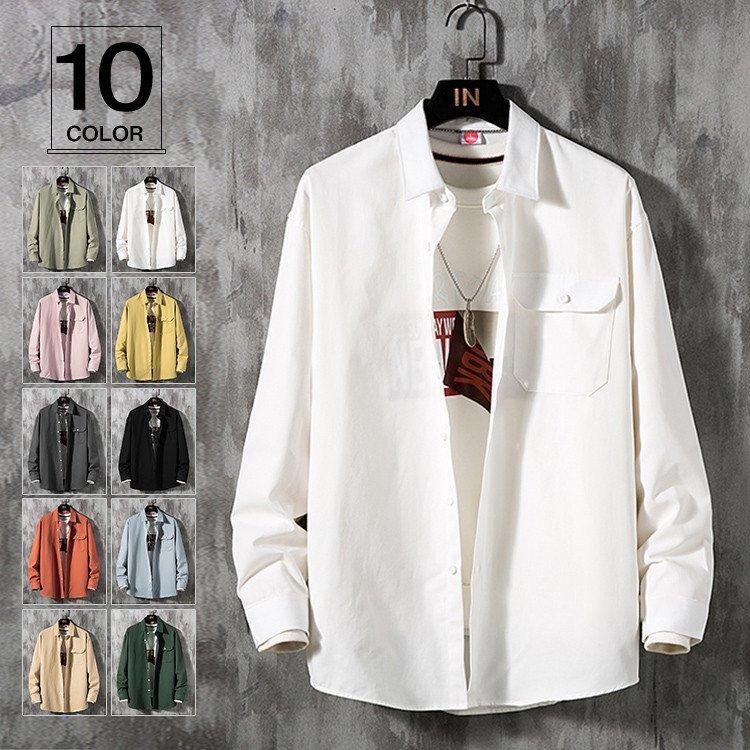 父の日 長袖シャツ メンズ 白シャツ シャツ メンズシャツ カジュアルシャツ メンズファッション 定番の中古商品 トップス