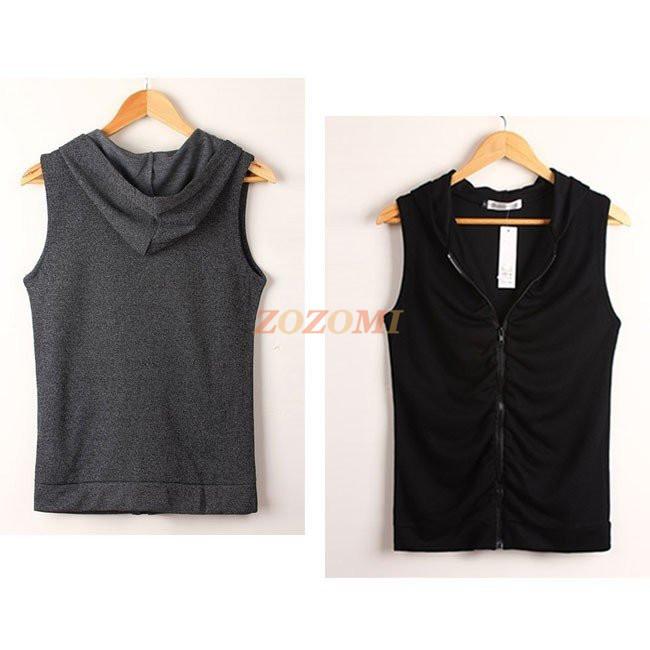 スウェットベスト メンズ フード付きパーカー 袖なしパーカー 重ね着ベスト ジップアップパーカー ノースリーブ レーニング カジュアル Tpz1606 Zozomi 通販 Yahoo ショッピング