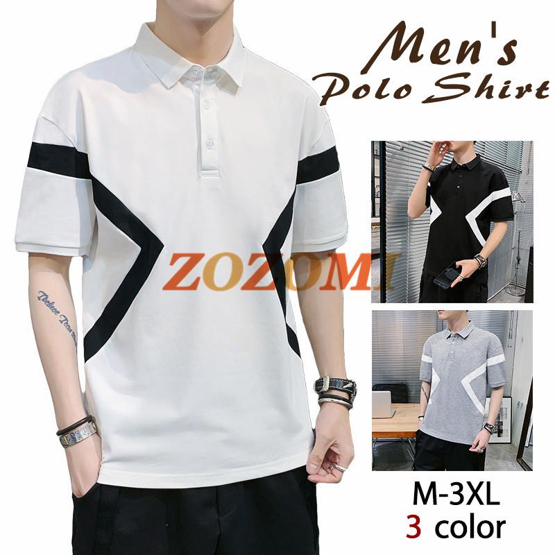 ポロシャツ メンズ 配色切り替え トップス 大きいサイズ 半袖 トレンド ゴルフウェア おしゃれ スポーツ 夏 ゴルフ シャツ 紳士服 カジュアル 3色 Y3034 Zozomi 通販 Yahoo ショッピング