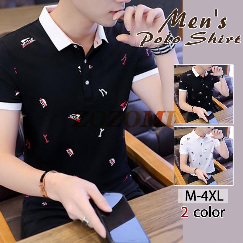 ポロシャツ メンズ プリント トップス 大きいサイズ 半袖 トレンド ゴルフウェア おしゃれ スポーツ 夏ゴルフ シャツ 紳士服 カジュアル 2色選べる Y3036 Zozomi 通販 Yahoo ショッピング