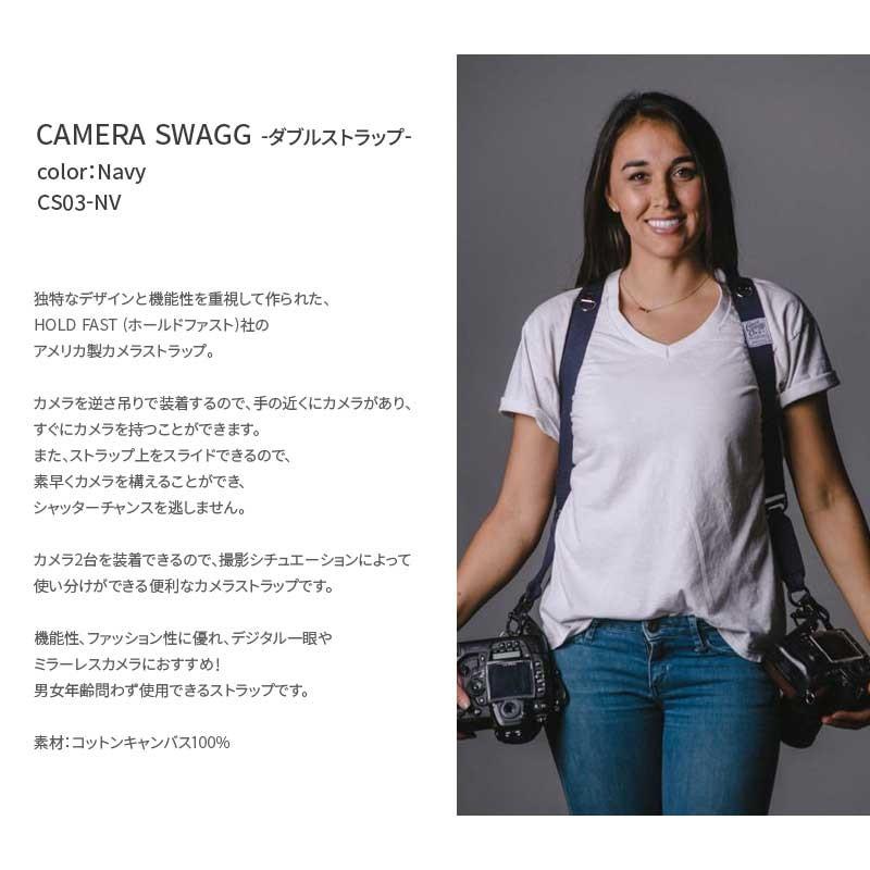 HOLD FAST/ホールドファスト CAMERA SWAGG ダブルストラップ CS03-NV Navy カメラ2台同時携行 カメラストラップ アメリカ製 