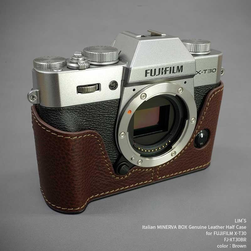 カメラケース Lims リムズ FUJIFILM X-T30 専用 イタリアンレザー ケース Brown ブラウン おしゃれ 本革 牛革 メタルプレート FJ-XT30BR LIM'S 日本正規販売店