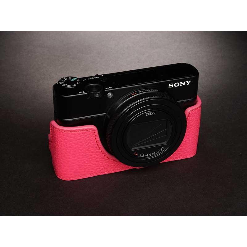 TP Original Leather Camera Body Case for SONY RX100M7 Dark Pink ソニー RX100VII 本革 レザー カメラケース おしゃれ  TB05RX107-DP｜nineselect｜02