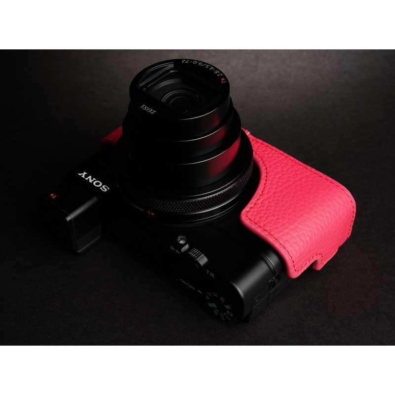 TP Original Leather Camera Body Case for SONY RX100M7 Dark Pink ソニー RX100VII 本革 レザー カメラケース おしゃれ  TB05RX107-DP｜nineselect｜04