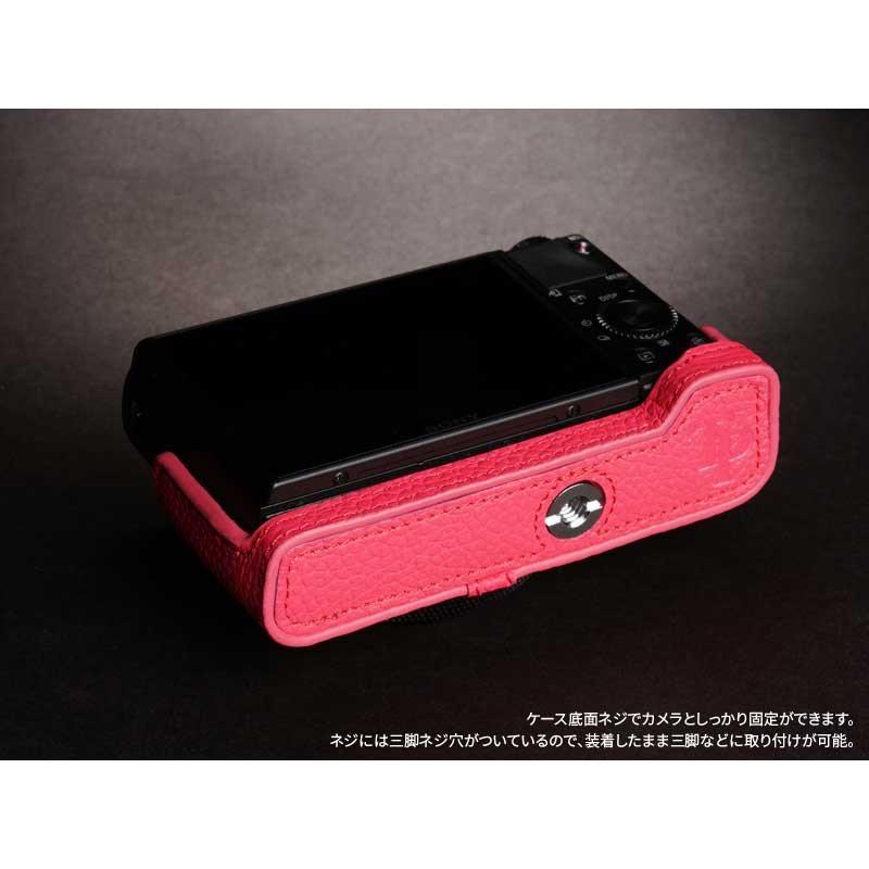 TP Original Leather Camera Body Case for SONY RX100M7 Dark Pink ソニー RX100VII 本革 レザー カメラケース おしゃれ  TB05RX107-DP｜nineselect｜07