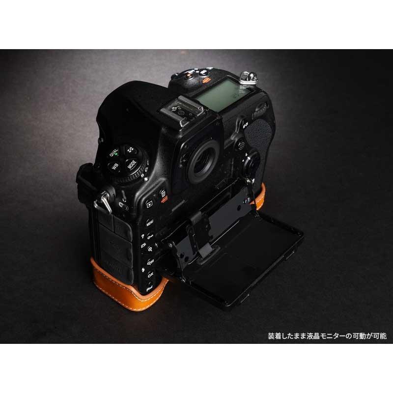TP Original Leather Camera Body Case for Nikon D850 Tan ニコン 本革 レザー カメラケース EZ Series TB06D850-WB｜nineselect｜03