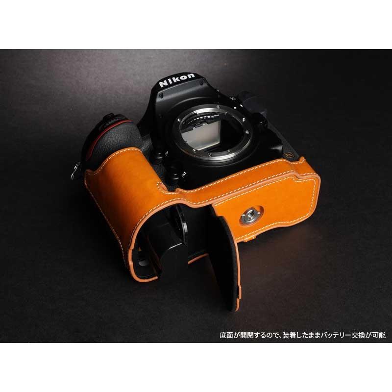 TP Original Leather Camera Body Case for Nikon D850 Tan ニコン 本革 レザー カメラケース EZ Series TB06D850-WB｜nineselect｜05