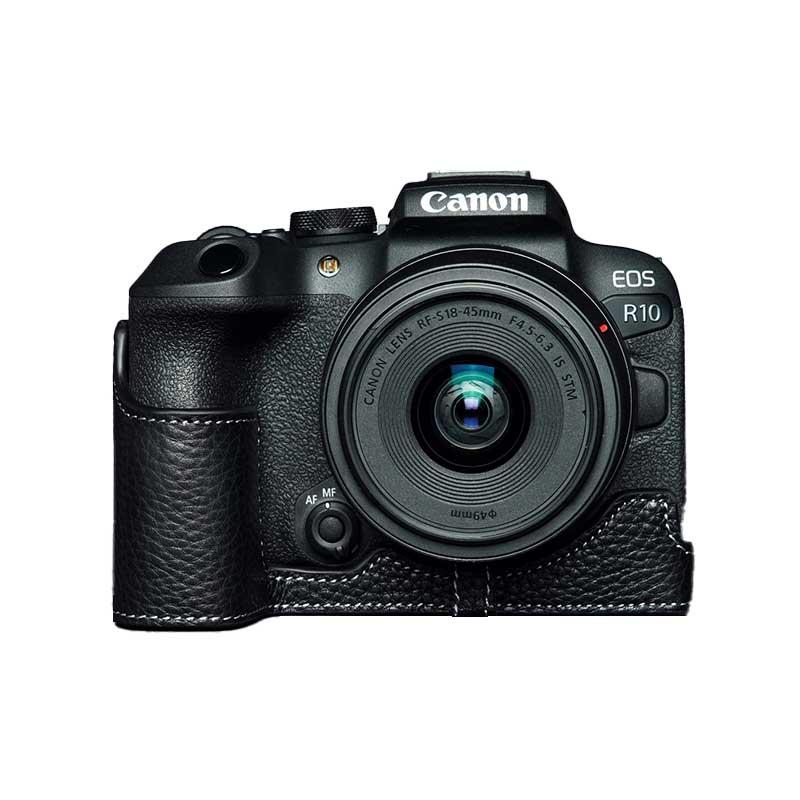 本革 新品 Canon キャノン EOS R10用 本革カメラケース ブラック EOS Rシステム Canon R10 専用 レザー ケース Black ブラック TP