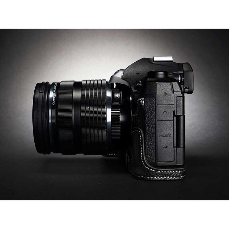 オリンパス OLYMPUS OM SYSTEM OM-1 専用 レザー ケース Black