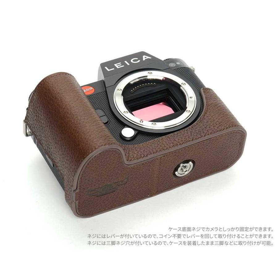 Leica SL3 SL3-S 専用 レザー ケース Coco Brown ココ ブラウン TP Original カメラケース おしゃれ 本革 牛革 速写ケース ライカ TB06SL3-CO_7