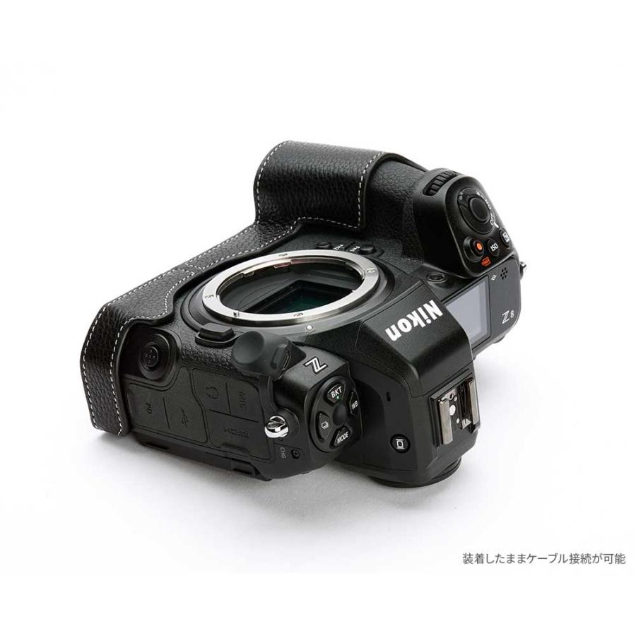 カメラケース TP Original Nikon Z8 専用 レザー ケース Black おしゃれ 本革 牛革 速写ケース ニコン TB06Z8-BK｜nineselect｜04