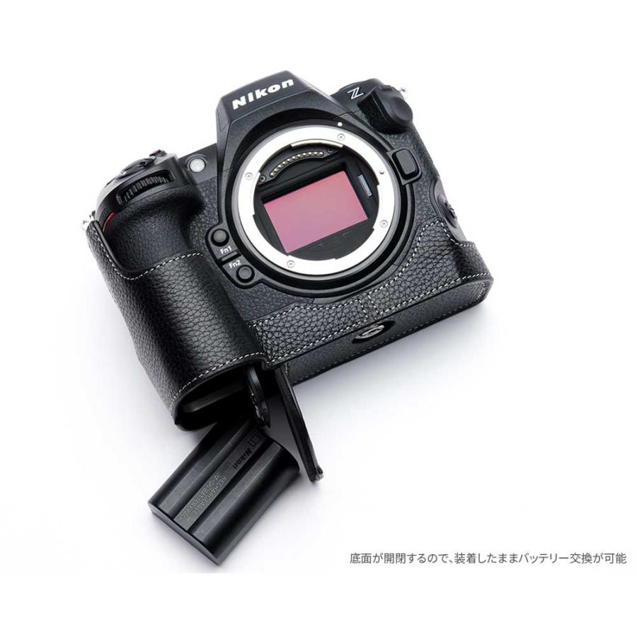 カメラケース TP Original Nikon Z8 専用 レザー ケース Black おしゃれ 本革 牛革 速写ケース ニコン TB06Z8-BK｜nineselect｜08