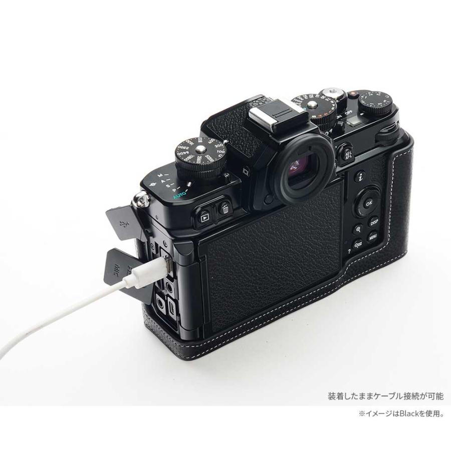 カメラケース TP Original Nikon Z f 専用 レザー ケース Black おしゃれ 本革 牛革 速写ケース ニコン TB06ZF-BK｜nineselect｜04