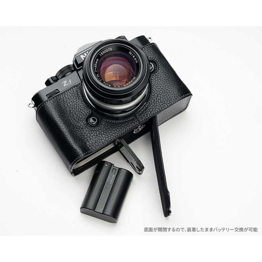 カメラケース TP Original Nikon Z f 専用 レザー ケース Black おしゃれ 本革 牛革 速写ケース ニコン TB06ZF-BK｜nineselect｜08