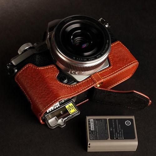 TP Original Leather Camera Body Case レザーケース for OLYMPUS OM-D E-M5 MarkII おしゃれ 本革 カメラケース Black(ブラック) TB06EM52-BK｜nineselect｜03