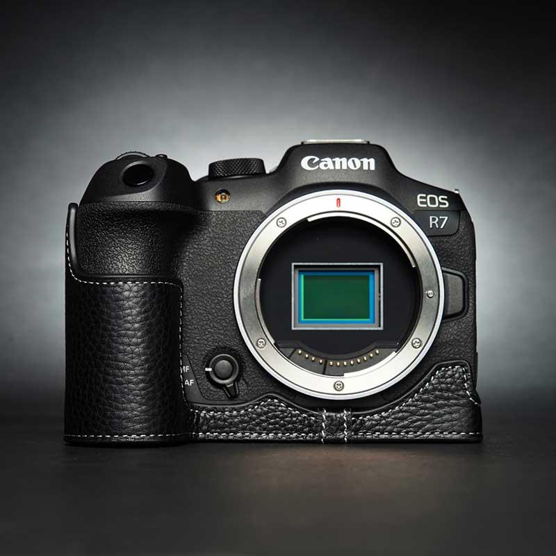 EOS Rシステム Canon R7 専用 レザー ケース Black ブラック TP