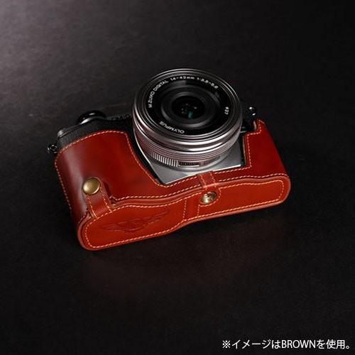 カメラケース TP Original OLYMPUS OM-D E-M10 専用 レザー ケース Black ブラウン おしゃれ 本革 牛革 速写ケース バッテリー交換可能 TB04EM10-BK｜nineselect｜02