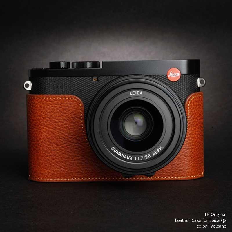 カメラケース TP Original Leica Q2 専用 レザー ケース Volcano ボルケーノ おしゃれ 本革 牛革 速写ケース バッテリー交換可能 ライカ TB06Q2-LB｜nineselect