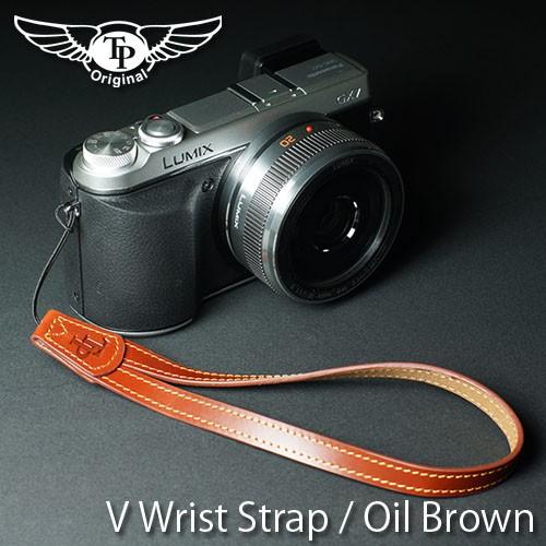 年末のプロモーション 年末のプロモーション大特価 クリックポストOK TP Original V Leather Camera Wrist Strap V型 本革カメラリストストラップ ヒモタイプ Oil Brown オイル ブラウン llcllp.net llcllp.net