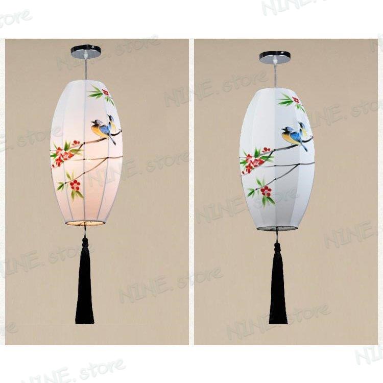 シーリングライト 提灯 手描きのシャンデリア 室内照明 E26対応 ナチュラル インテリア 和風 工芸品 レストラン 茶室 工事必要 天井照明 ダイニングの画像