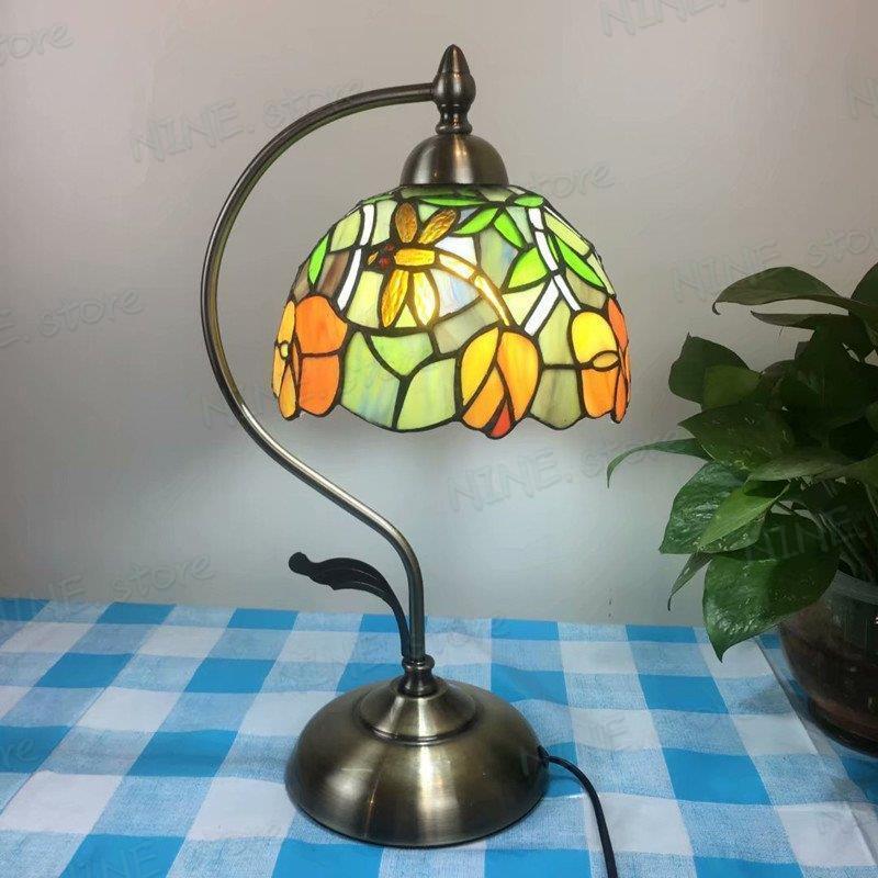ベッドサイドランプ table lamp ガラス工芸 レトロ デスクライト ベッドサイドランプ table lamp ガラス工芸 レトロ デスクライト