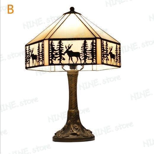 電気スタンド 豪華 アンティーク ベッドサイドランプ ステンドグラス table lamp ガラス工芸 デスクライト レトロな卓上照明 飾り電灯_2