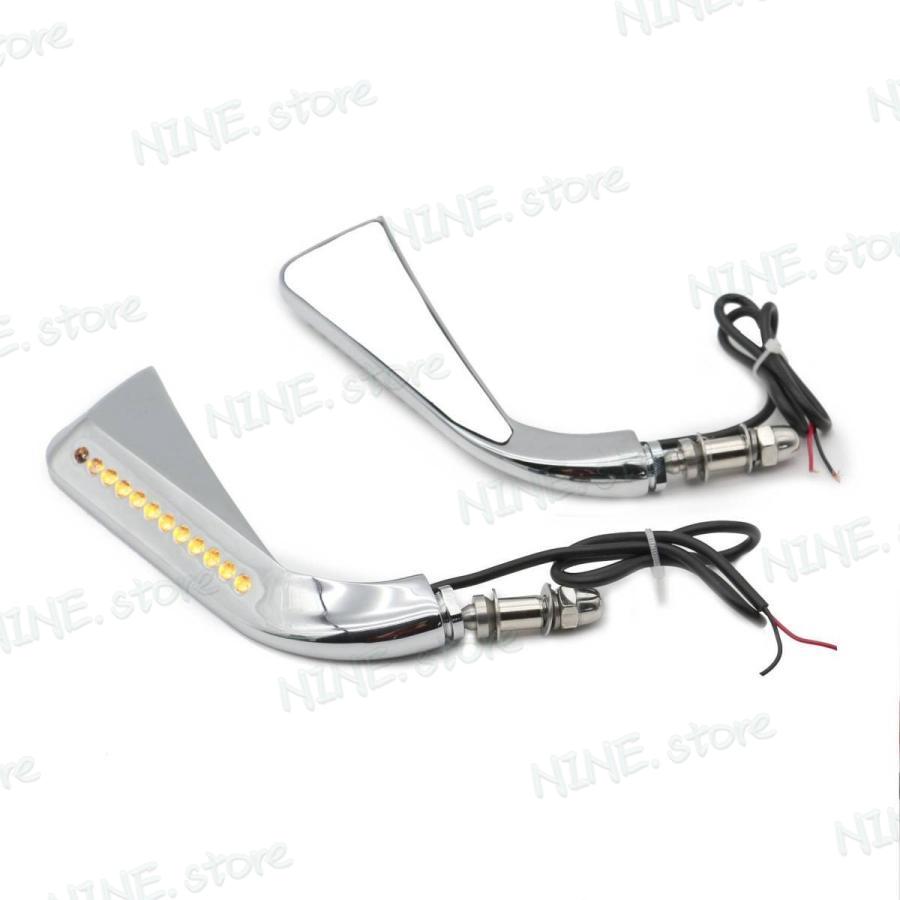 ハーレー スポーツスター XL1200 XL883 Led ウインカー付 8mm モーターサイクル バックミラー_5