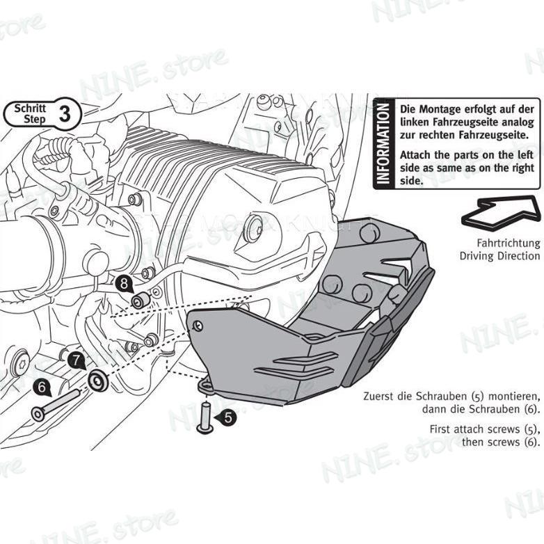 Bmw R1200R R1200ST R1200GS/Adv シリンダーガード 保護 カバー アルミ｜ninestore-99｜07