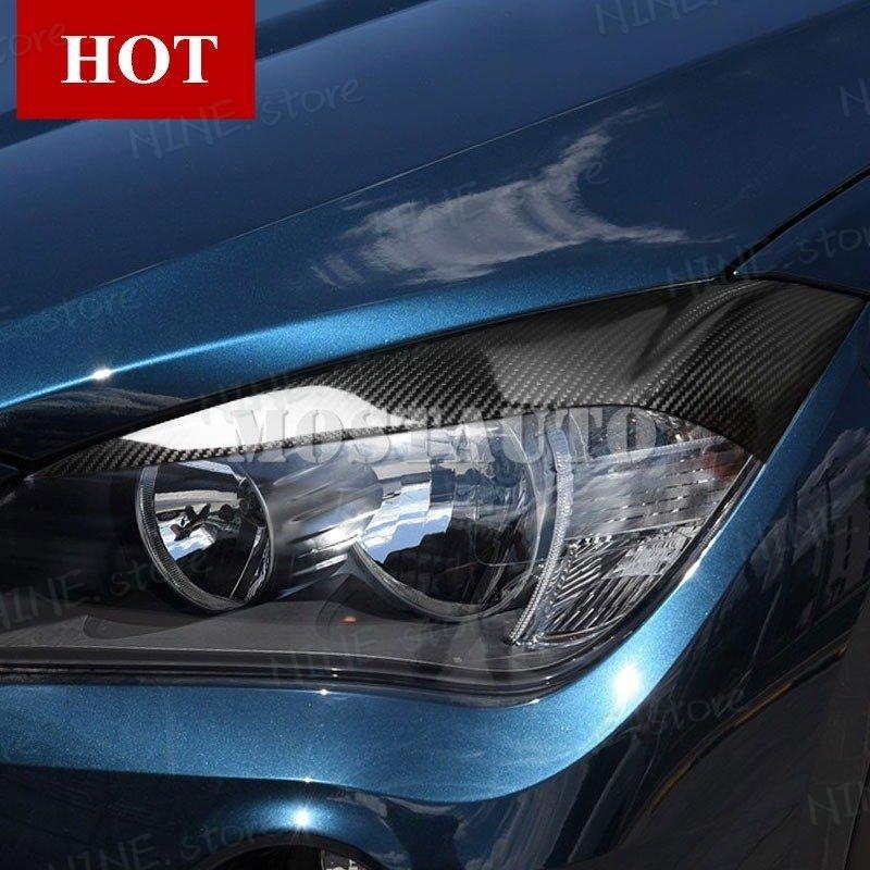 市場 BMW X1 E84 カーボンファイバー ヘッドライト 2010-2015 まぶた眉毛トリムカバー カー用品 カスタムパーツ