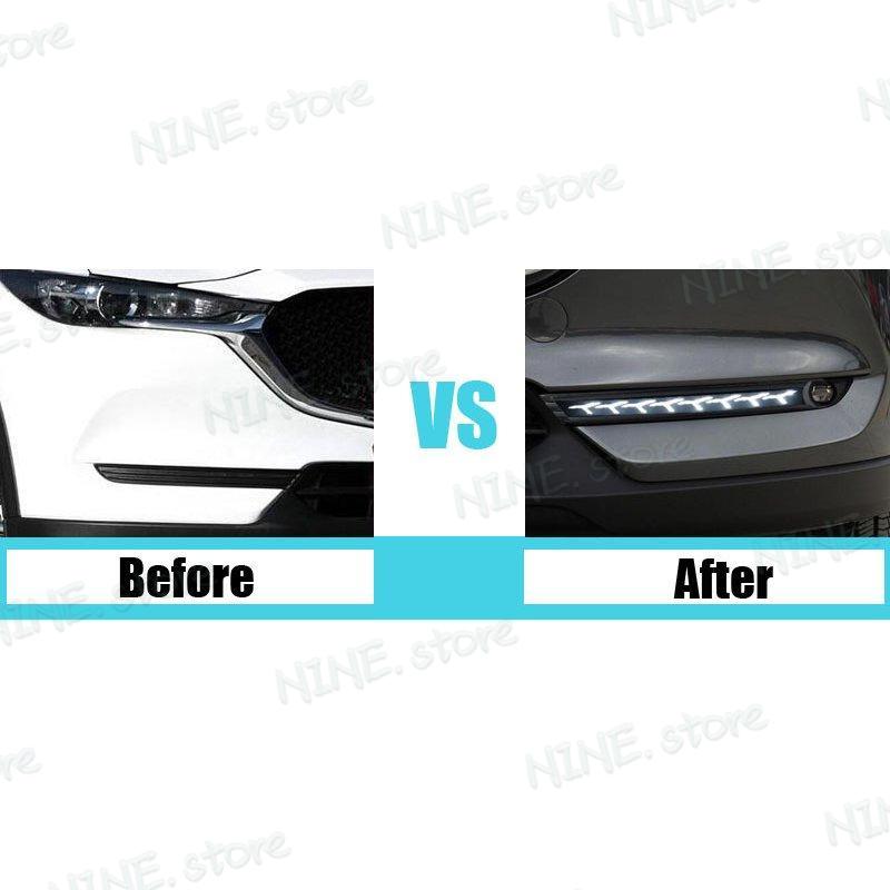 フォグランプ デイタイム LED 駈けっくらともし火 ABS+LED CAHOTOPINCN 黄味がかった マツダ CX-5 cx 5 2017 2018 12v drl 2 個