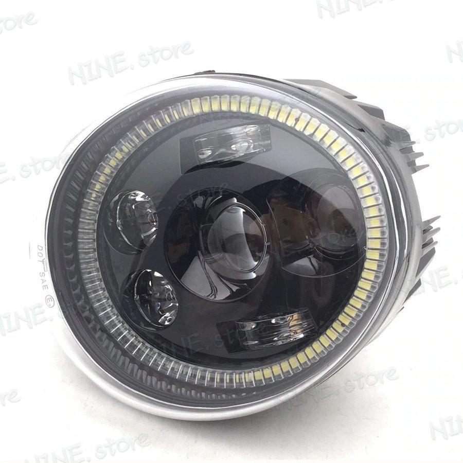 互換品 オートバイ v ロッド led ヘッドライトデイタイムランニングライト アイズ ホワイトハローリング vrod vrsc/V-ROD オーバルヘッドラ 50Wの画像