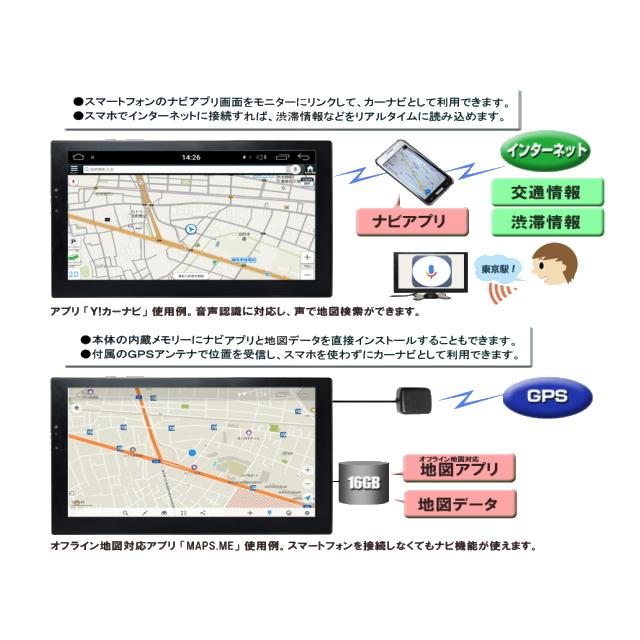 薄型9インチオンダッシュタッチパネルディスプレイ Android9.0搭載 地 