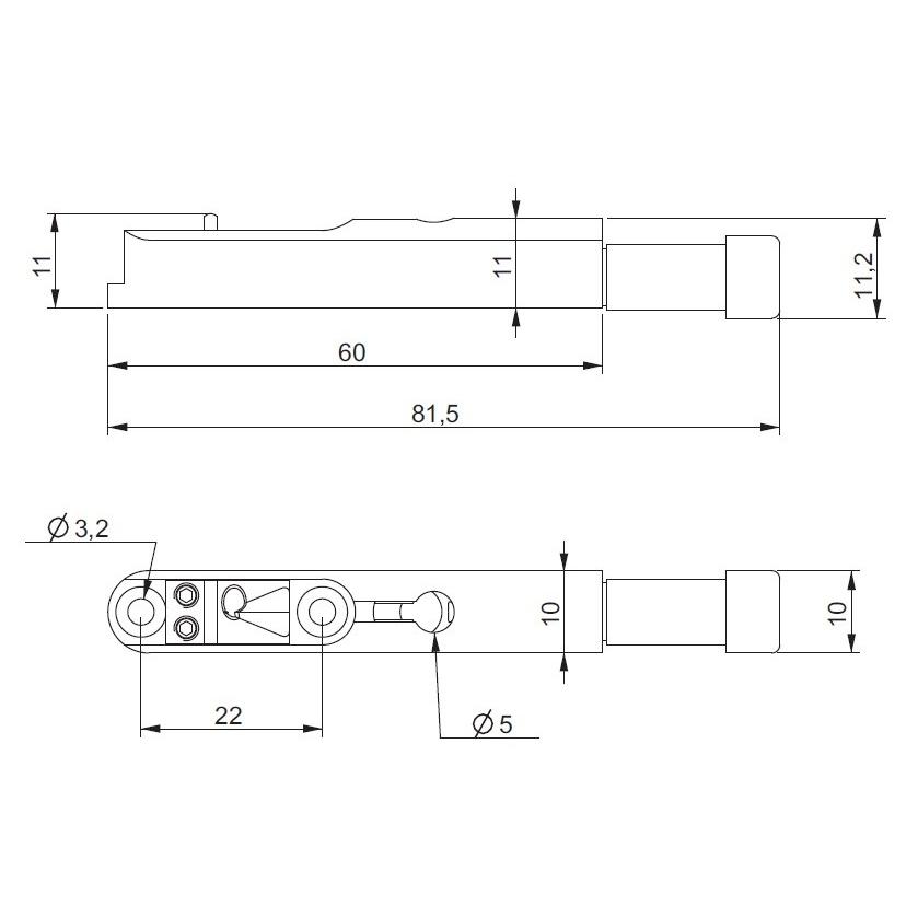ABM/ABM3801C　ヘッドレスギター用 チューナー付シングルブリッジ クローム_1