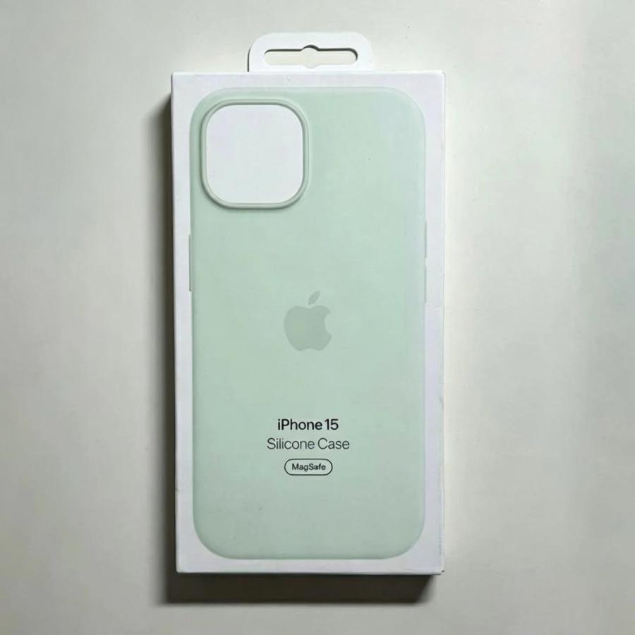 MagSafe対応 iPhone 15 シリコンケース・ソフトミント 新品