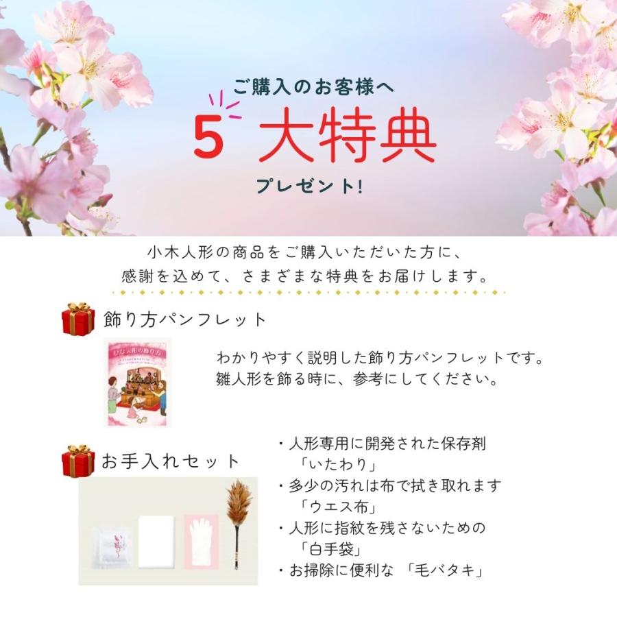 雛人形 ひな人形 名前木札  収納飾り コンパクト 飾り方 焼桐 木製 京十一番親王 三人官女 初節句 おしゃれ お祝い ひなまつり 女の子 間口62cm 1019Aの画像