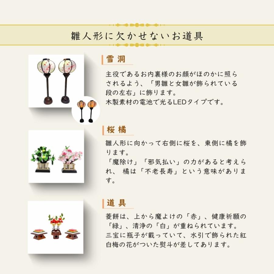 雛人形 ひな人形 名前木札  収納飾り コンパクト 飾り方 焼桐 木製 京十一番親王 三人官女 初節句 おしゃれ お祝い ひなまつり 女の子 間口62cm 1019Aの画像