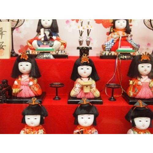 平安豊久　雛人形 ひな人形　友禅舞桜十五人 可愛いお顔で勢ぞろい ケース入り_3