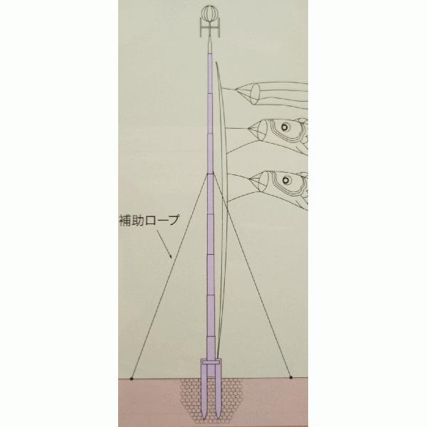 こいのぼり 鯉のぼり Wパイル杭方式ポール8号（7.30ｍ）【名入れか家紋入れ無料】の画像