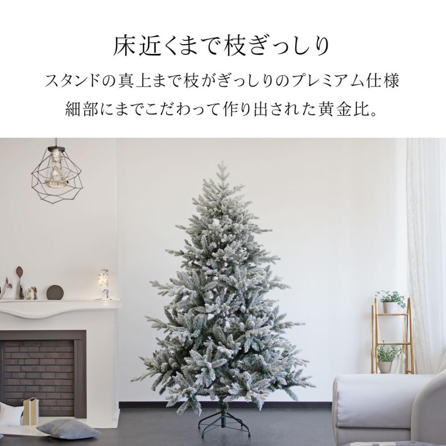 ホワイトツリー クリスマスツリー 120cm  スノー  ツリー おしゃれ ヌードツリー 北欧風 まるで本物 スリム 組み立て5分 散らからない｜ningyohonpo｜05