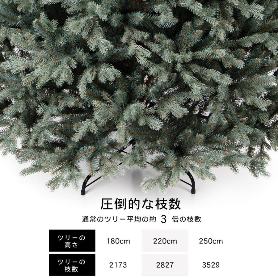 ヨーロッパメーカー「CLAREX」製の高級クリスマスツリー 北欧 おしゃれ 220cm ポーランド ヌードツリー オーナメント 飾り なし｜ningyohonpo｜11
