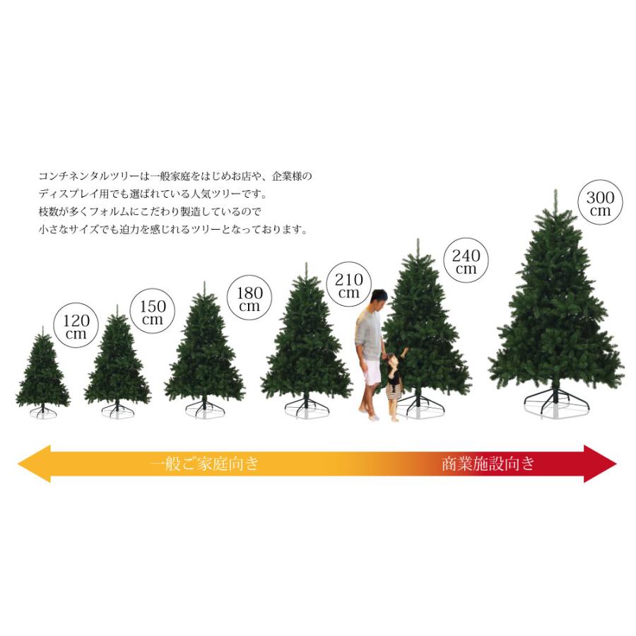 クリスマスツリー 240cm おしゃれ 北欧 高級 コンチネンタルツリー LED